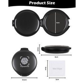Black Finger Printing Ink Pad Portable Fingerprint Kit with Cleaning Wipes and White Storage Box, Quick - Drying Stamp Ink Pads for Office, School, Bank, Document, Contract