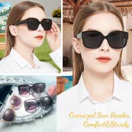 OCCI CHIARI 4.0 Sunglasses Readers for Women Big Reading Sunglasses with magnification Outdoor UV400(1.0 1.5 2.0 2.5 3.0 3.5 4.0)