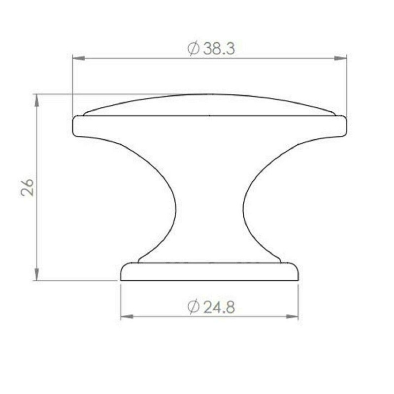 Fingertip Design OXFORD Cabinet Cupboard Door Pull KNOB 38mm Diameter