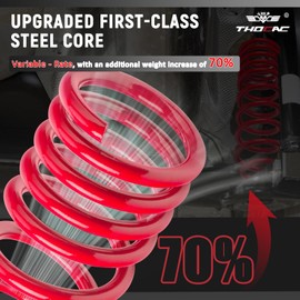 929-928 Rear Heavy Duty Coil Springs for 2009-2018 Ram 1500 2wd 4wd with 70% Extra Load Capacity (1200 Pounds) with a Subtle Height Adjustment, Red