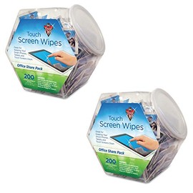 Monitor Wipes, Anti-Static, 5"x6", 200/PK, Pack of 2 Each