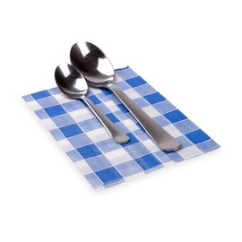 Luxenap 7 x 13.5 Inch Checkered Napkins, 100 Pre-Folded Picnic Napkins - 1-Ply, Recycled, Blue Paper Disposable Dinner Napkins, For Parties Or Everyday Use, Soft - Restaurantware
