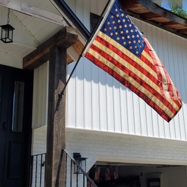 ROTERDON Vintage American Flag 4x6 FT, Tea Stained American Flags for Outside, Stars and Stitch Hemmings, Antiqued Early USA Banner for wall 4th of july