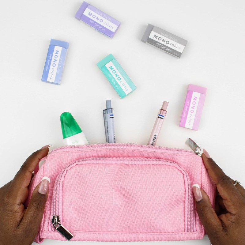 Tombow モノカラー消しゴム ブルー プラスチック 着色 フタル酸エステル ラテックスフリー 19g 学校 オフィス