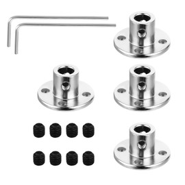 4Pcs 6mm Flange Coupling Connector, Rigid Flange Coupling High Hardness Guide Shaft Support Coupler Coupler Accessory with Set Screws and Wrench for DIY RC Model Motors