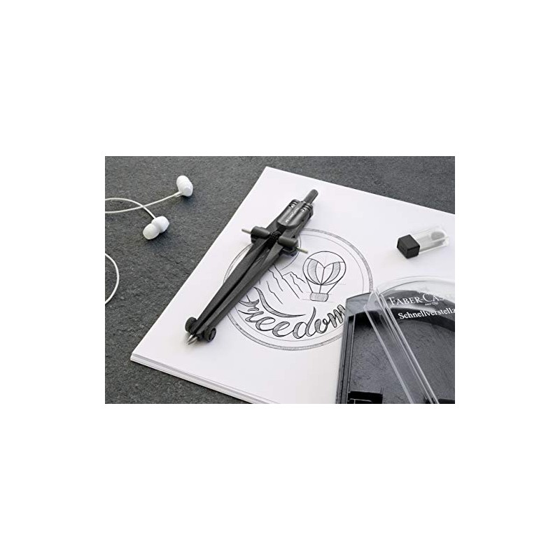 Faber-Castell Stream Quick Set Brújula - Piedra Negra, 174530