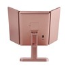 MELANNCO Rose Gold Tri Fold LED Vanity Mirror, 3 Magnifications