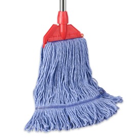 GRAREND Commercial Mop with 60" Mop Handle, Heavy Duty Industrial Cotton Mops for Floor Cleaning, Looped-End String Wet Mops for Home, Kitchen, Garage, Office, Workshop, Warehouse Concrete/Tile Floor