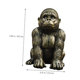 GRIRIW Gorilla Statue Resin Decor for Office Home Vintage Gorilla Sculpture for Desk Decoration Adornment for Living Room Garden Restaurant More