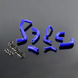 PIT66 Silicone Radiator Coolant Hose Kit,Compatible with 2003-2004 Honda CBR600RR CBR600 RR Blue with Clamps