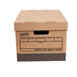 Staples 690747 Medium Duty 100% Recycled Storage Boxes Letter/Legal Size 12/Pack
