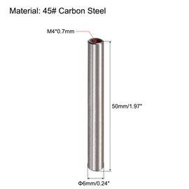 sourcing map Pack of 5 M4 Female Thread Dowel Pin 6 x 50 mm Chamfering Flat Carbon Steel Cylindrical Pen Bed Bookshelf Metal Devices Industrial Pins