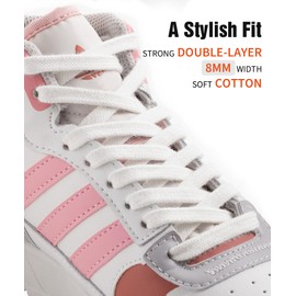 Handshop Wide Flat Athletic Shoelaces 5/16"(2 Pair) - Shoe Laces for Sneakers and Casual Shoes Replacements Off White 40 inch (100cm)