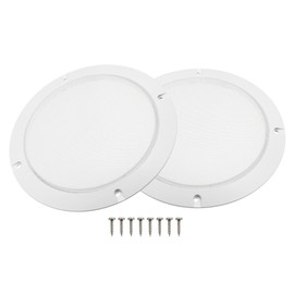 X AUTOHAUX 2 Pcs 6.5" Car Metal Speaker Cover with 8 Screws White