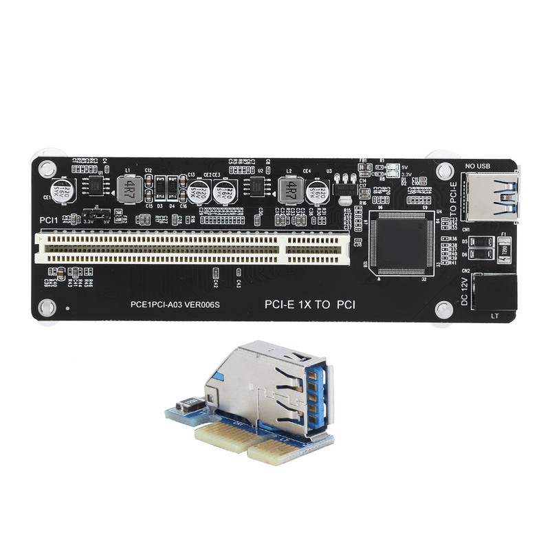 PCIE to Dual PCI Adapter Resin Riser Expansion Card with