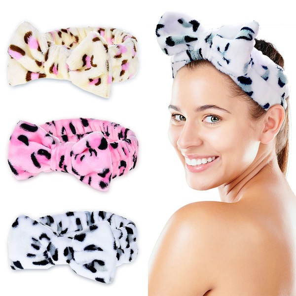 Taeku Spa Headband, 3 Pcs Women Bow Facial Makeup Hair
