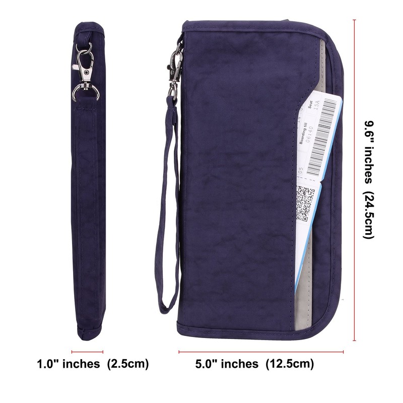 Zoppen RFID Travel Wallet & Documents Organizer Zipper Case, Family