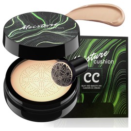 Mushroom Head Air Cushion CC Cream - Moisturizing & Oil Control BB Cream Foundation Create Long-Lasting, Waterproof Makeup Base Primer, Concealer Full Coverage for All Skin Types (Natural)