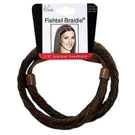 Mia FishTail Braidie, Synthetic Hair Braided Headband, Dark Brown, Classic Hair Accessory for Women, Teens, Girls, Casual, Dress-up 1pc