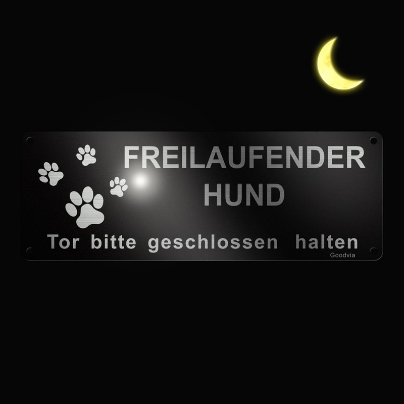 Goodvia Vorsicht Freilaufender Hund Sign, Gate Bitte Geschlossen halten, 25