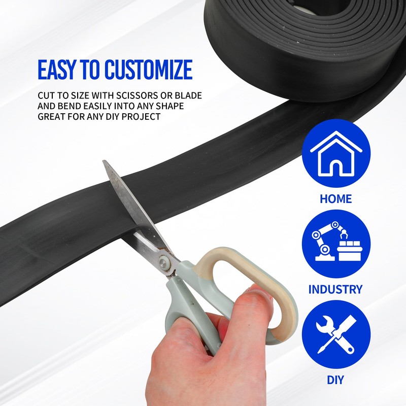 YKUKIZEE 6 m(L) Rubber Strip 25 mm(W), Solid Rubber Sheet