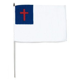 US Flag Store Christian Stick Flag, 12 by 18-Inch