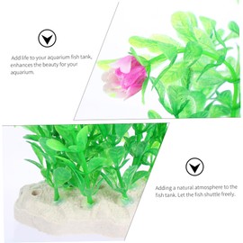 Abaodam 2pcs Artificial Aquatic Plants Set Lifelike Fish Tank Decorations Green Purple Easy to Clean Odor for Aquarium Landscaping Natural Atmosphere