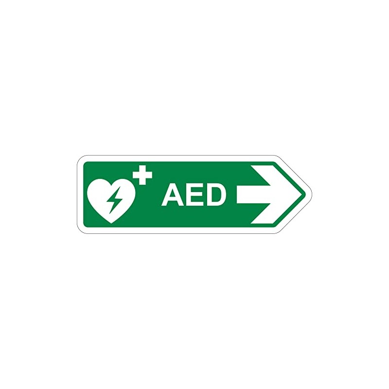 V Safety Shaped Safety Sign - Aed Arrow Right -