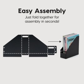 IRIS IRIS USA Metal Magazine File Holders, 6 Pack, for Letter/Legal File, Durable Vertical Desktop File Paper Organizer, File Storage Box Stand Rack for Document Notebook Binder Home Work Office, Black