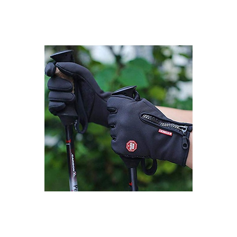 ComfyBear Warm Thermal Gloves Cycling Running Driving Gloves-Black (Black, M)