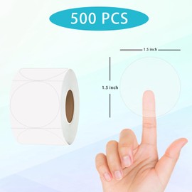 Clear Transparent Stickers,1.5 Inch Round Clear Transparent Labels for Package Envelope (500 PCS, Waterproof)