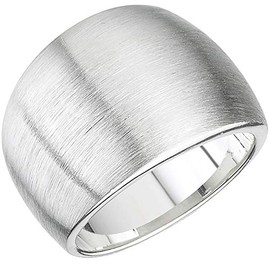 Vinani Design Ring Rounded Bulbous Solid Matte 925 Sterling Silver 2RAL, Sterling Silver