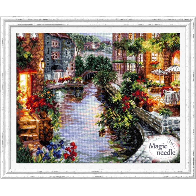 Wizardi Counted Cross-Stitch Kit Evening in Venice 46-02 Magic Needle