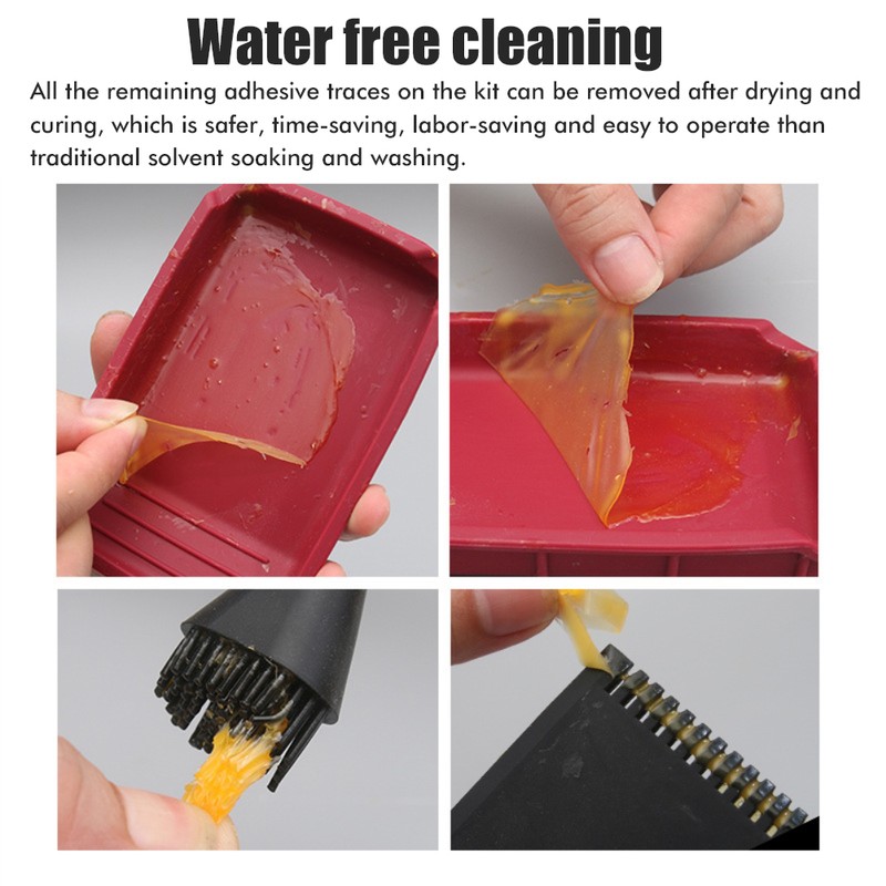 4pcs/set Woodworking Glue Brush Tool Kit Silicone Brush Durable Wood