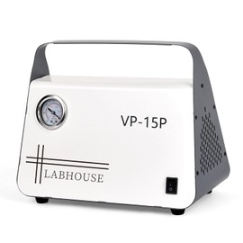 LABHOUSE Lab Diaphragm Vacuum Pump VP-15P Portable Mini Oilless Diaphragm Oil Free 15L/min & Rubber Tube for Laboratory Vacuum Filtration,Positive and Negative Pressure,110V-220V