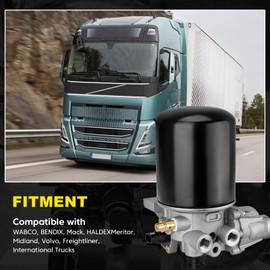 YEHERIT R955205 Air Dryer Compatible with WABCO System Saver 1200 Series, BENDIX, Mack, HALDEXMeritor, Midland, Volvo, Freightliner, International Trucks Replaces 4324130010, TDAR955205