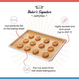 Parchment Paper Baking Sheets by Baker’s Signature | Precut Silicone Coated & Unbleached – Will Not Curl or Burn – Non-Toxic & Comes in Convenient Packaging – 12x16 Inch Pack of 220