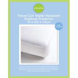 Playette Terry Towelling Mattress Protector, White
