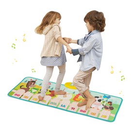 Maxmass Kids Floor Piano Mat, Musical Playmat with Music Keys, Built-in Songs, Early Educational Music Piano Dance Mats Toddler Dancing Pad for 3+ Years Old Boys Girls (Colorful Animal, 95 x 36 cm)