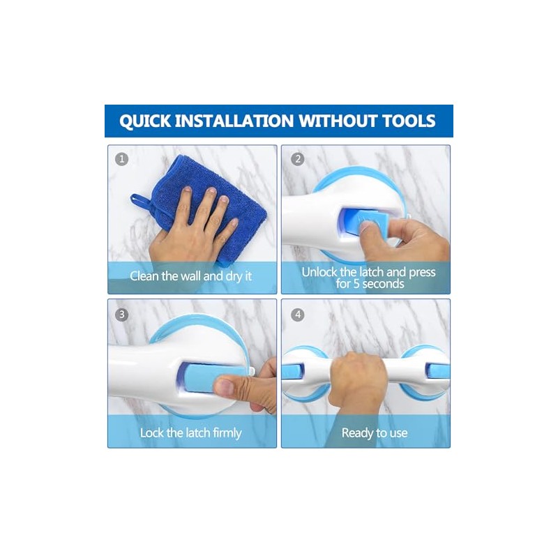 TZEKING Pack of 2 Grab Handles for Seniors, Shower Handle,