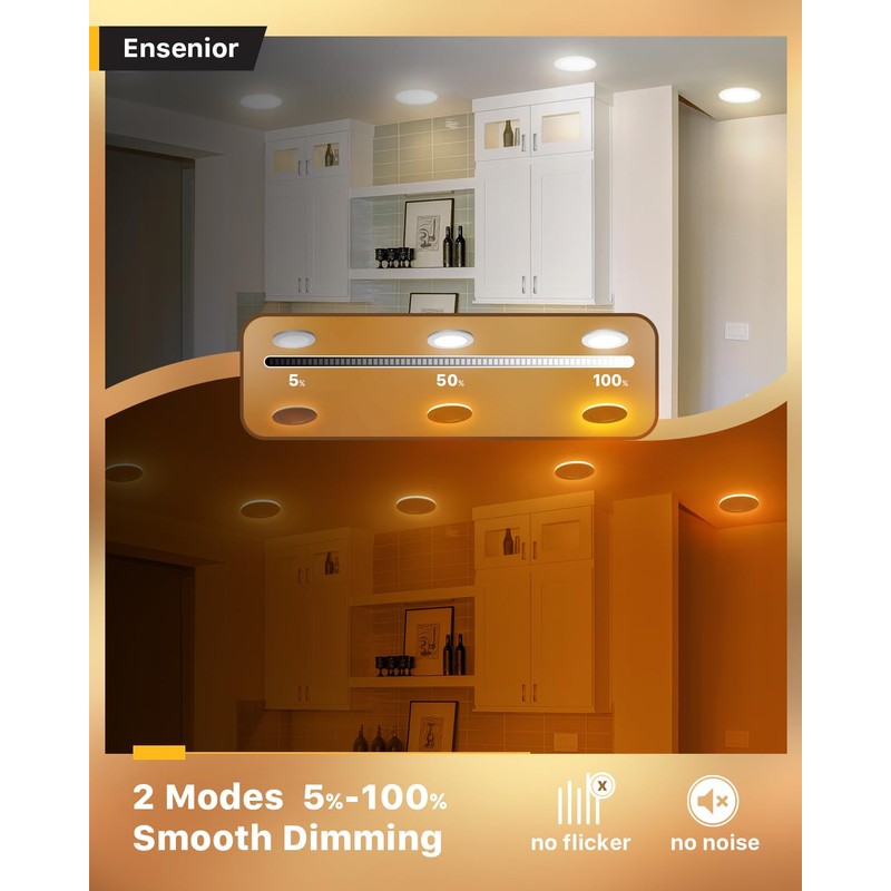 Ensenior 6 Pack 4 Inch LED Recessed Ceiling Light with