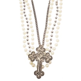 Boland 1980s Madonna Style Jewel Cross Necklace Set