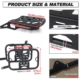 Xitomer Motorcycle Luggage Rack & Side Pannier Rack Fit for KLX250 KLX250S KLX250SF KLX300 KLX300SM 2009-2023