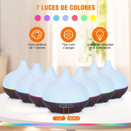 Muyunso Difusor Aromaterapia, 500 Ml Difusor Para Aceites Blanco