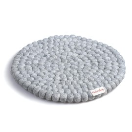 naturling Felt Seat Cushion 39 cm Round 100% Virgin Wool for Chairs and Benches (Grey)