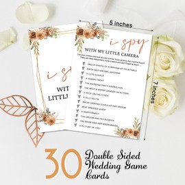 GOODBANER Boho Bridal Shower Games 30pcs Wedding Shower Games Cards, Bridal Games for Showers, Engagement Party Games Wedding Games for Reception Dinner Activities Game Card /07