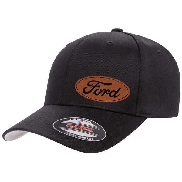 Ford Script Oval Logo Side Panel Leather Patch Laser Engraved