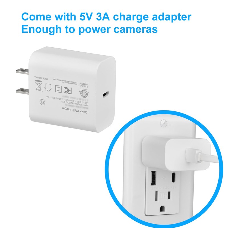 Charge Cable with Power Adapter for Spotlight Cam Pro (Battery)
