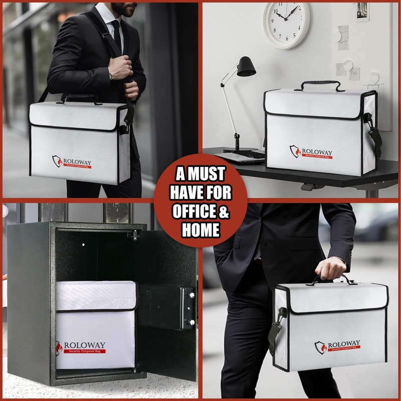 ROLOWAY Large Fireproof Bag 5200℉ Heat Insulated (15 x 12