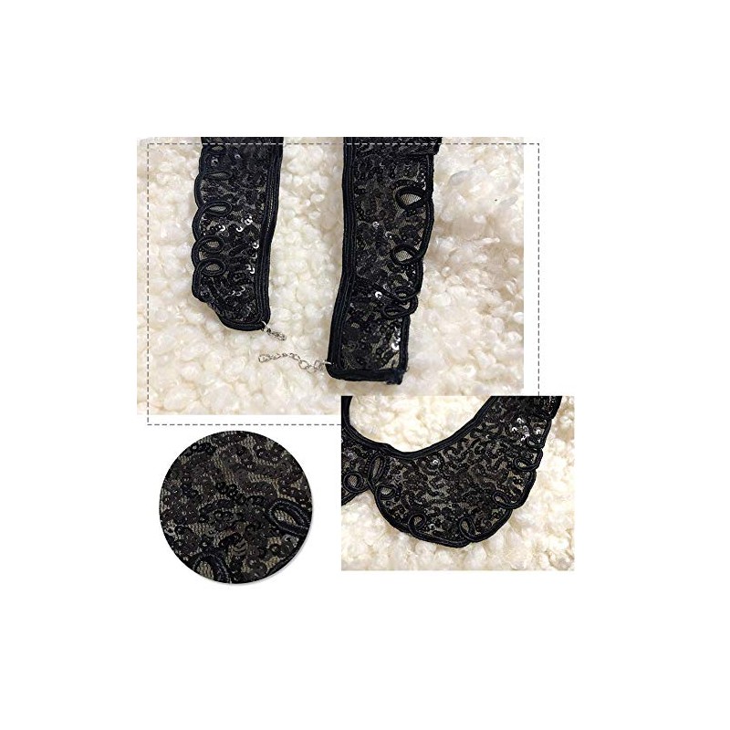 Women's Lace Detachable Half Shirt Blouse Fake Collar Sequin Choker